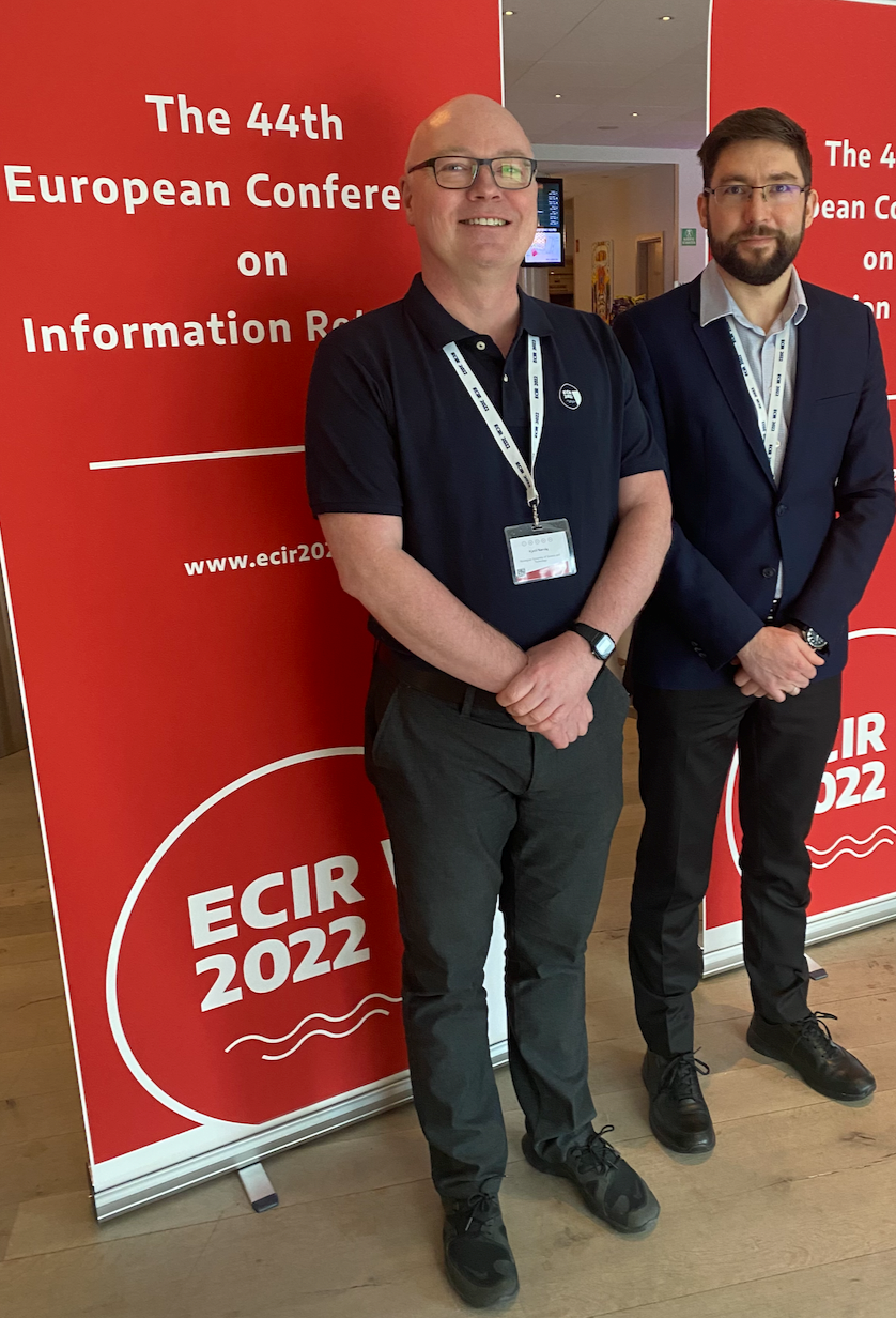 Kjetil Nørvåg and Krisztian Balog at ECIR 2022 Conference