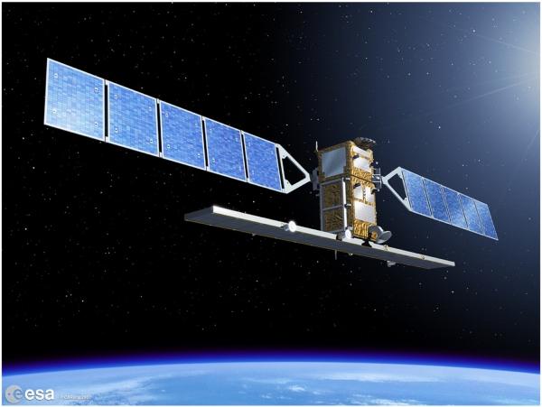 Sentinel-1 satellite (Image courtesy of ESA) used for mm-accuracy InSAR ground deformation monitoring