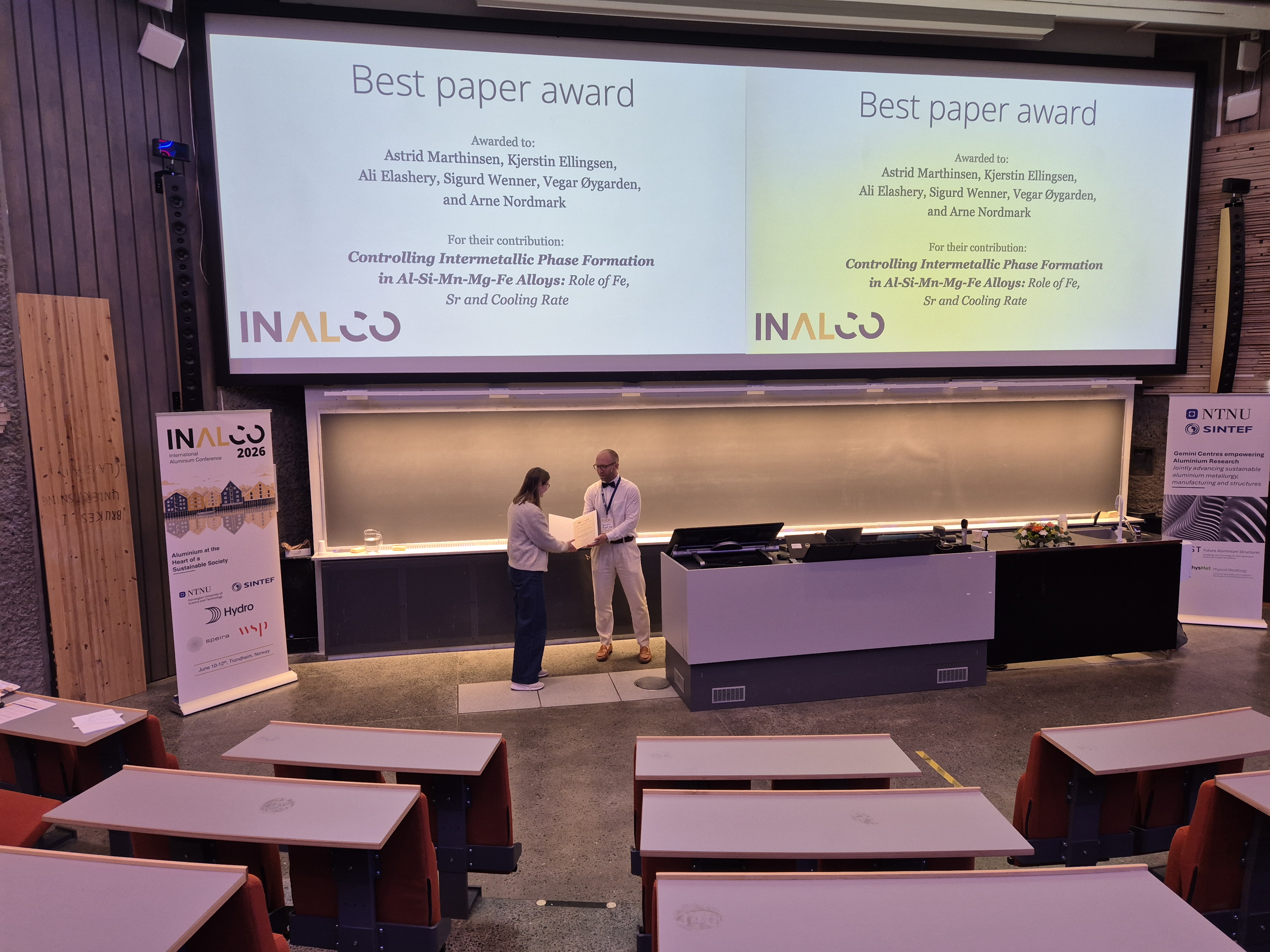 Two people at a conference.
