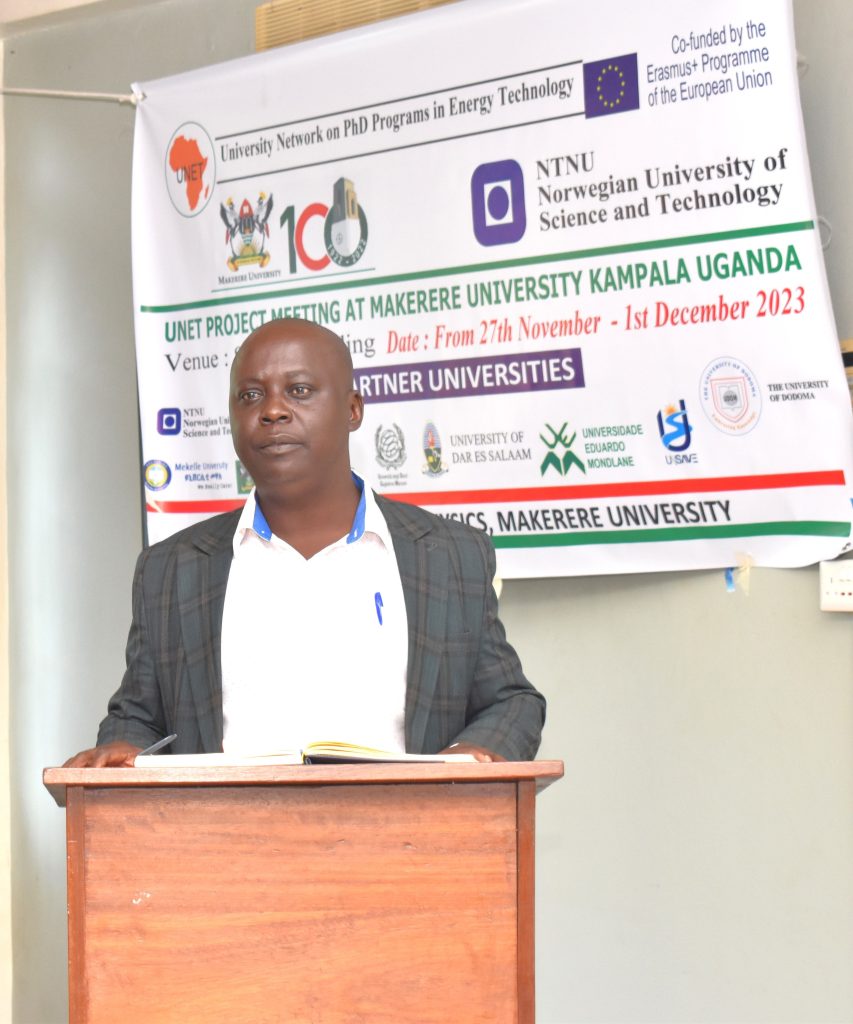 The Head, Department of Physics, Makerere University welcomes participants to the workshop.