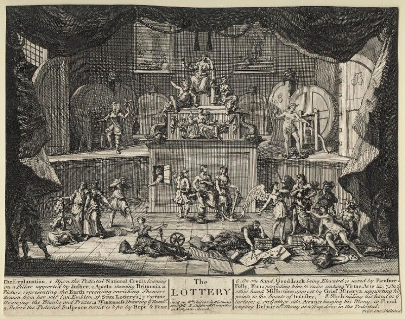 'The Lottery' by William Hogarth, etching and engraving, 1724. 