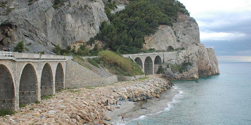 Bridge close to the sea.