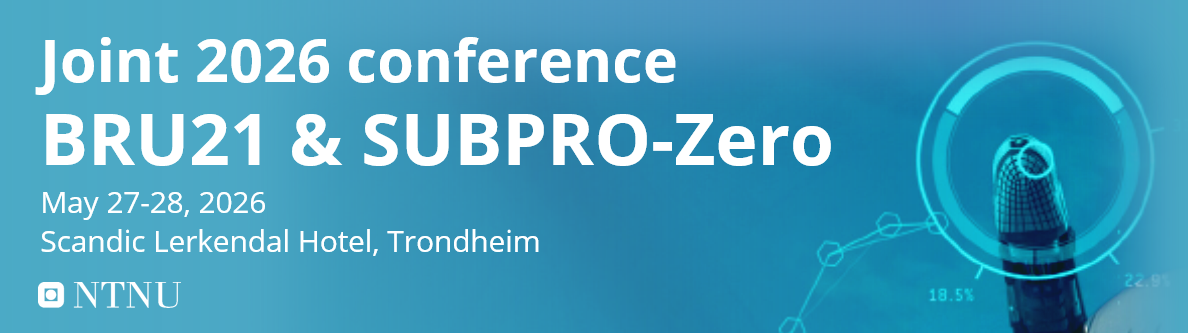 Banner with illustration text for the BRU21 conference