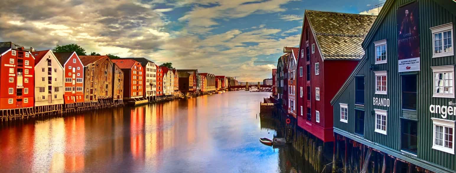 Nidelva and dock buildings in Trondheim