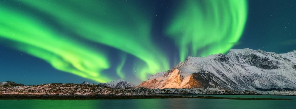 Aurora borealis over Lofoten Islands