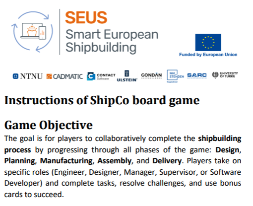 Upper part of the front page of the Instructions