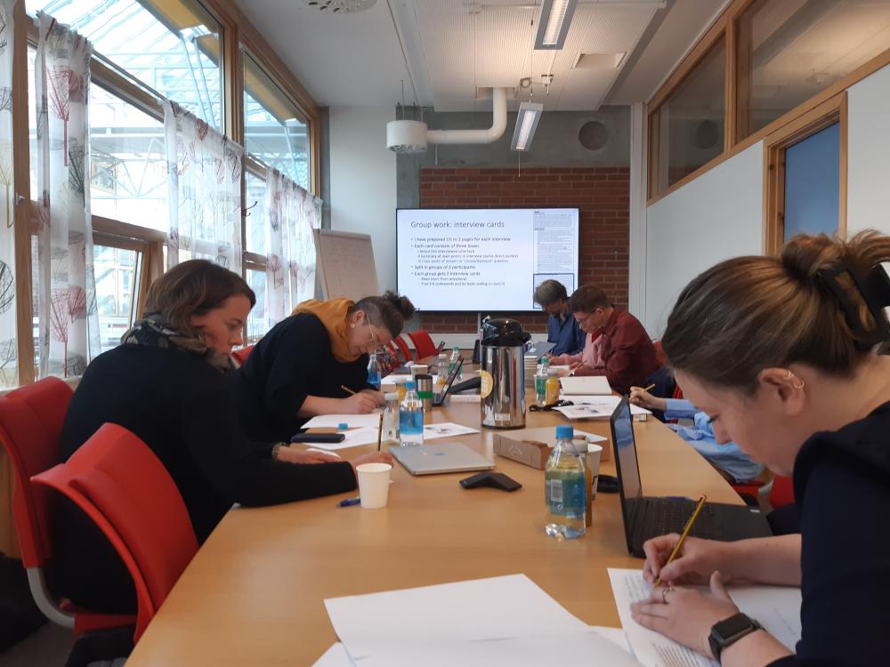 The GEN-PHD project team is engaging in Qualitative Collective Analysis during the Data interpretation workshop on April 24, 2023