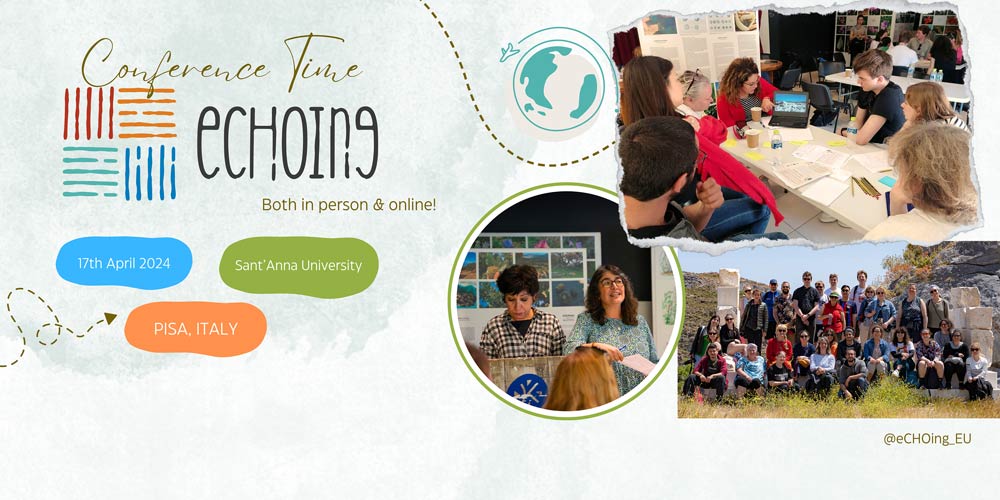 Echoing logo and smiling people