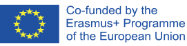  Blue square with yellow stars. Text: Co-funded by the Erasmus+ Programme of the European Union