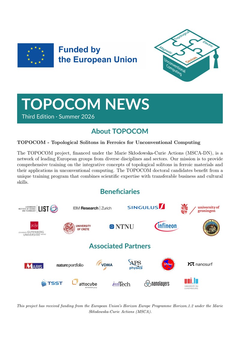 Cover page of the third edition of the TOPOCOM Newsletter