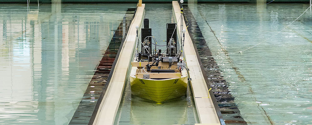 Boat in the Ocean Laboratory. Photo: SINTEF