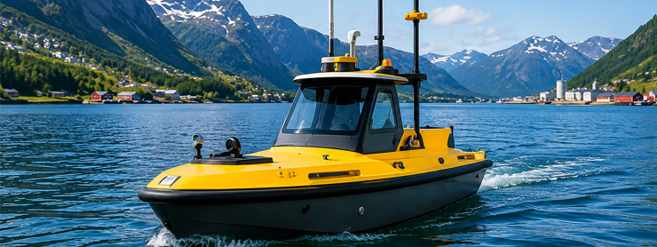 Research vessel on the Borgund fjord