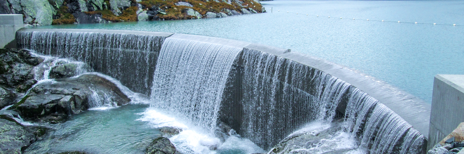 waterfall from dam. photo