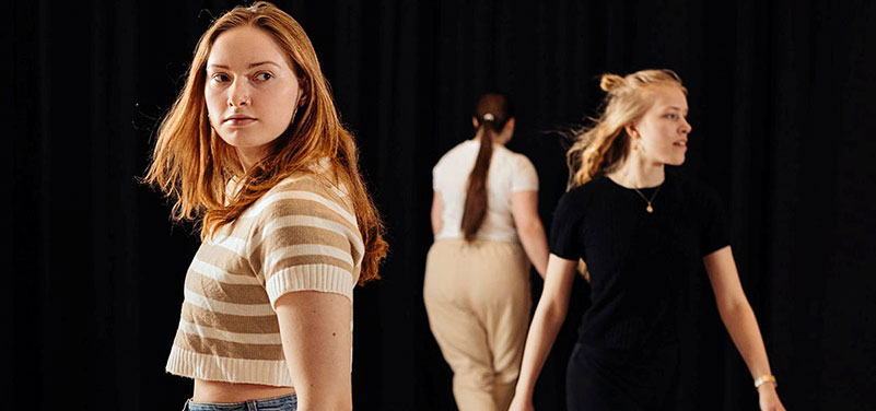 Dance students in the black box at the Drama programme. Photo: Elin Iversen/NTNU