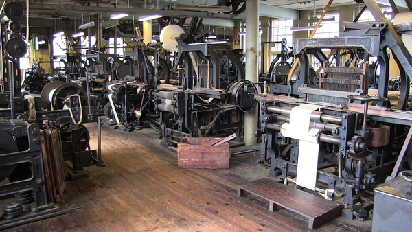 Photo of textile industry machines