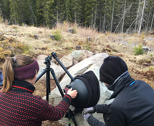 Students undertaking fieldwork. Photo