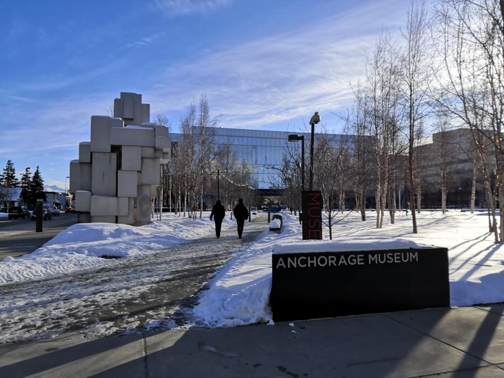 Outside Anchorage Museum