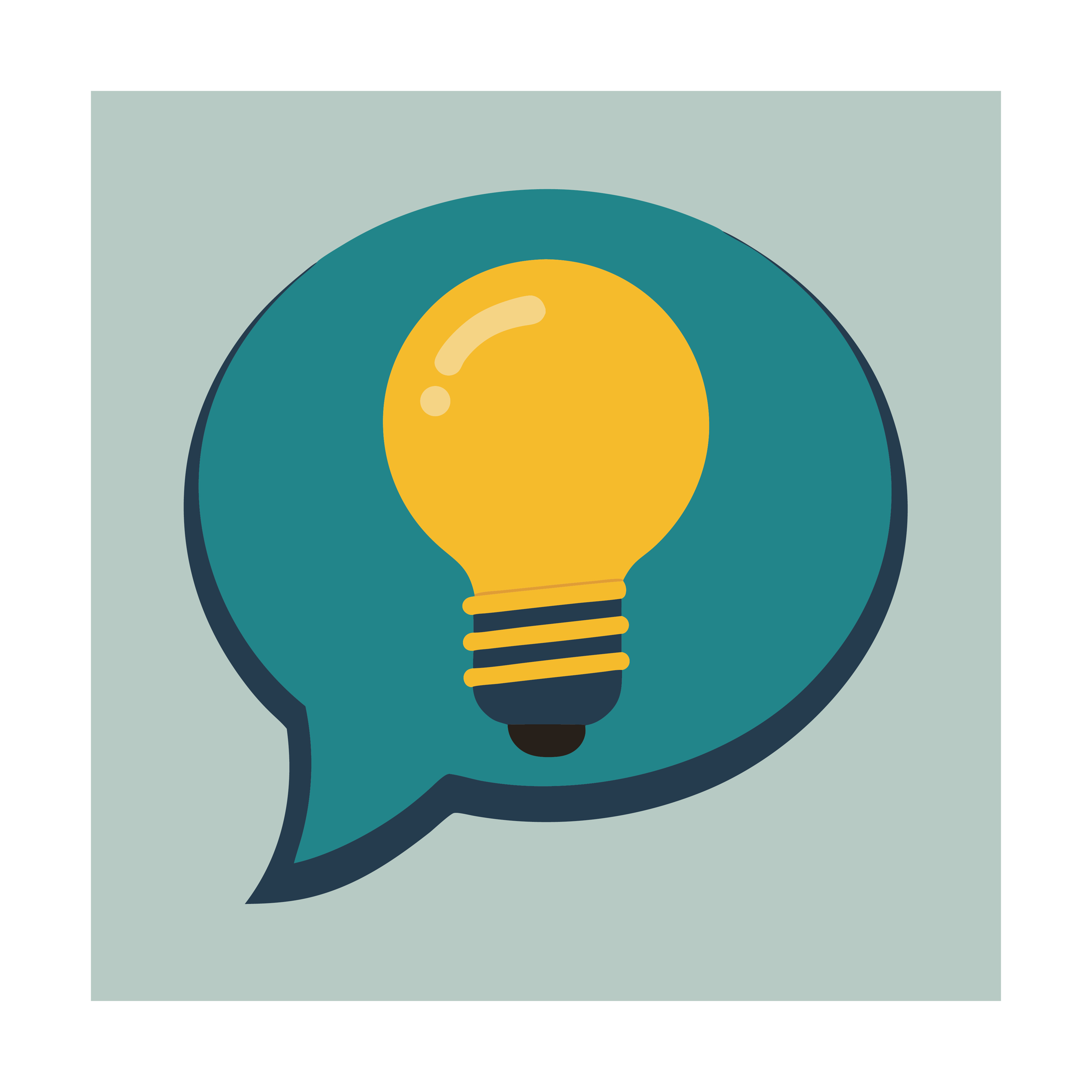 Light bulb in a speech bubble