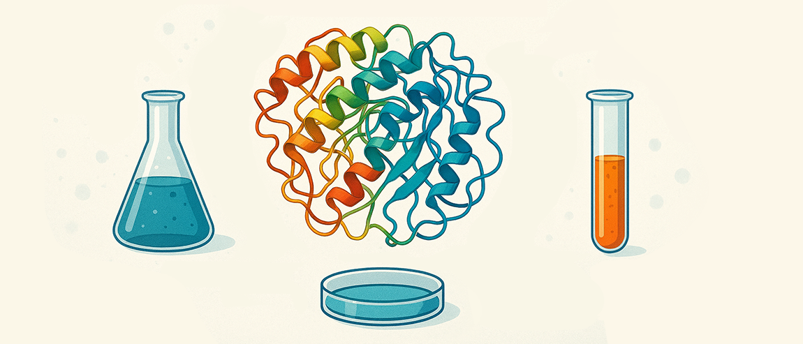 Illustration of biochemistry with flask