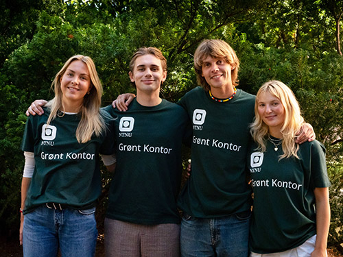 Group with Green Office t-shirts