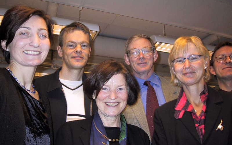 May-Britt Moser, Hanna Mustaparta, Edvard Moser, Syversen, Ursula Sonnewald, Tor Jørgen Almaas. Photo.