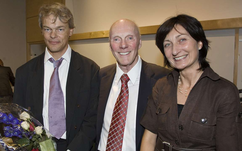 Edvard and May-Britt Moser with Fred Kavli. Photo.