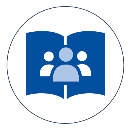 Three people in a circle. Icon