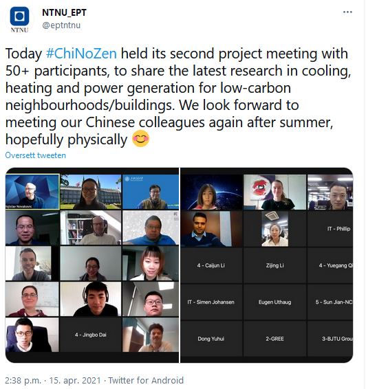 screenshot from twitter account, showing several people participating in digital meeting. screenshot