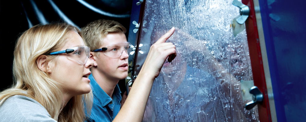 two people in the lab. photo