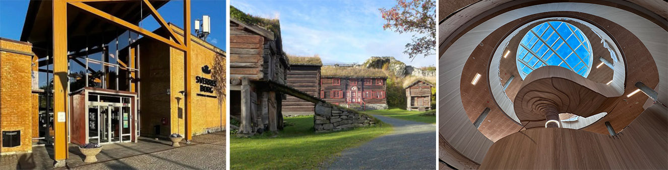 Sverresborg Folkemuseum photos left and Professor Mørch's House right
