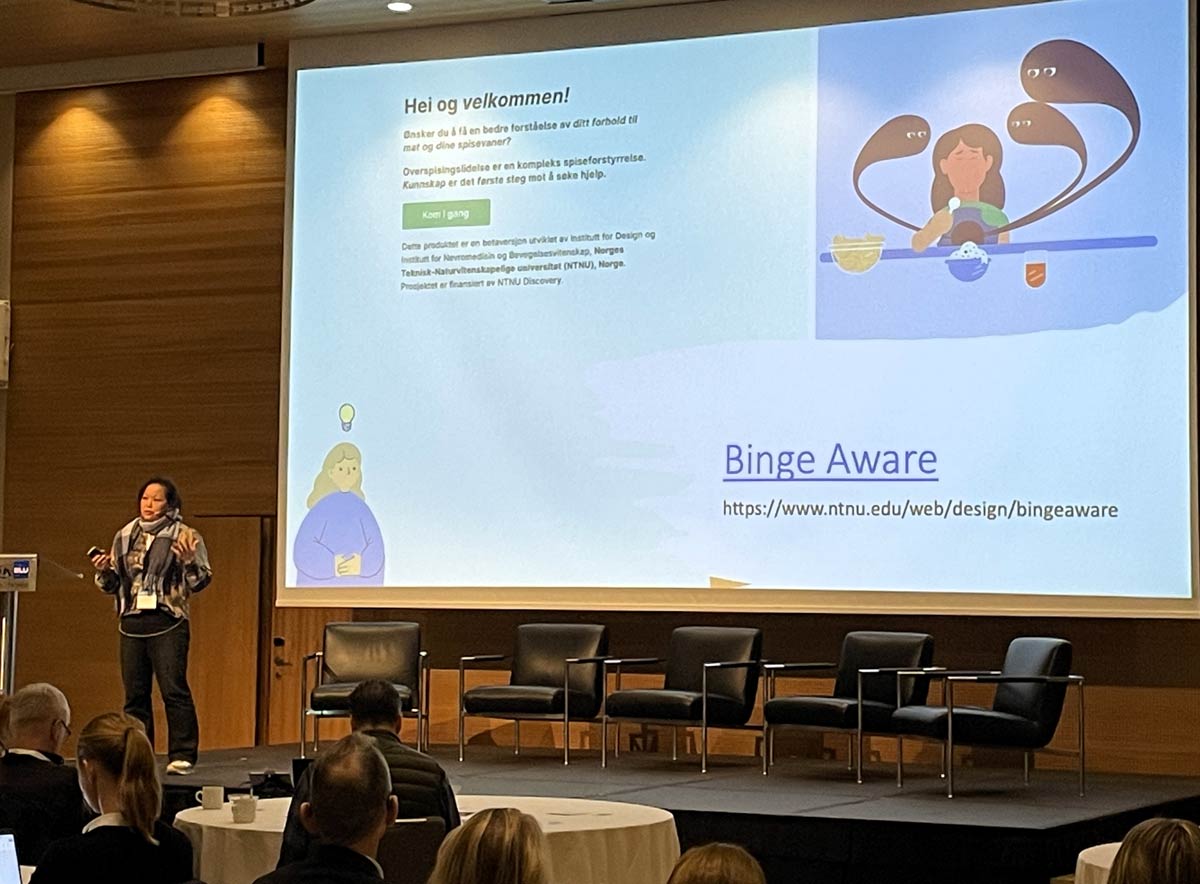 Trine Tetlie Eik Nes presenting at Fedmeforskningsdagene 2025.