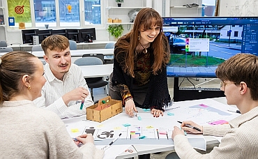 Students around a table