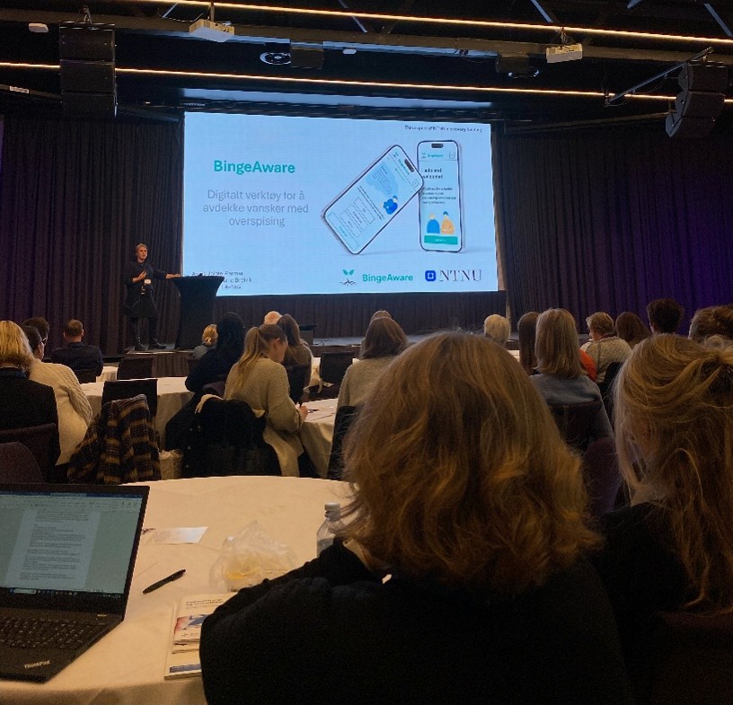 Photo from presentation of the project at the National research conference for obesity in Oslo in 2024.
