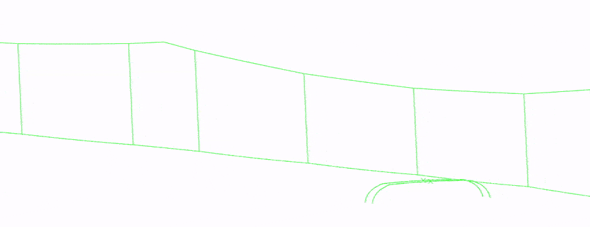 Numerical analysis of a train passage along one of the finite element models of a railway catenary sectino, showing forces as arrows. Model and animation by NTNU/Petter Nåvik.