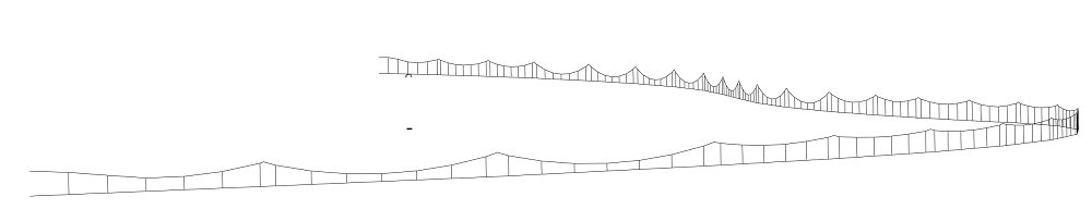 Figure 1 Numerical model of railway catenary system at Soknedal. Model and illustration by NTNU/Petter Nåvik.