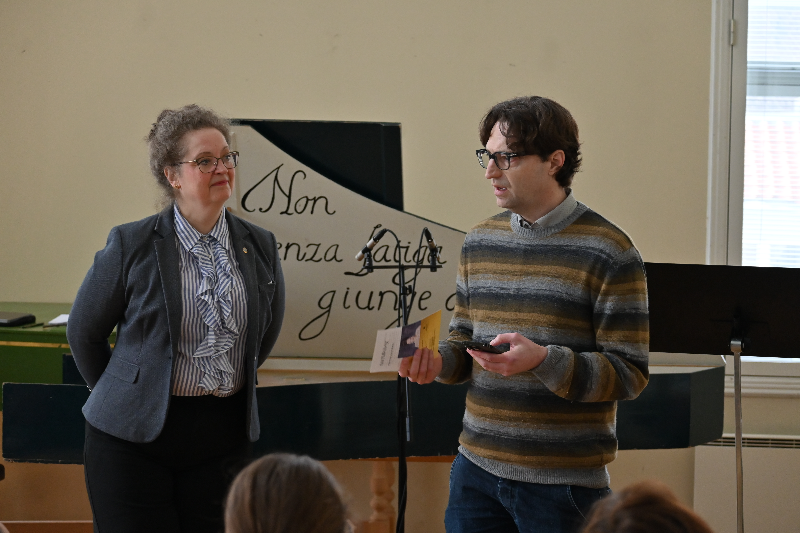 Brad Sisk and Ann Hallenberg. Mastercass by Holger and Ann Hallenberg on baroque singing at IMU, as part of the WoVen conference 2024