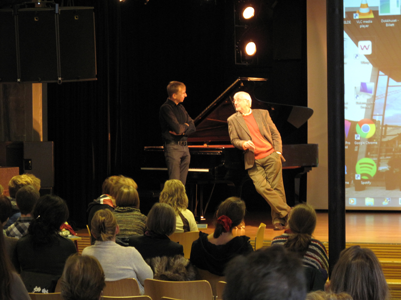 Jim Samson and Kenneth Hamilton speaking. Photo.
