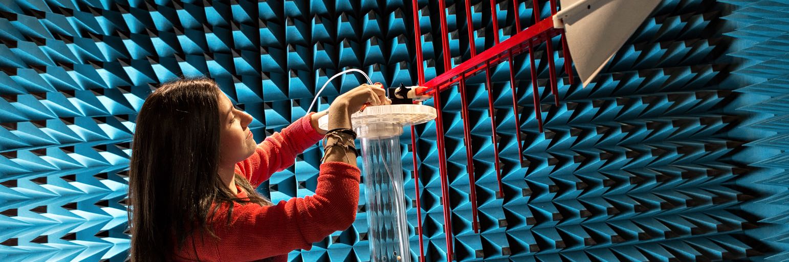 Anechoic chamber (image). -Photo: Geir Mogen