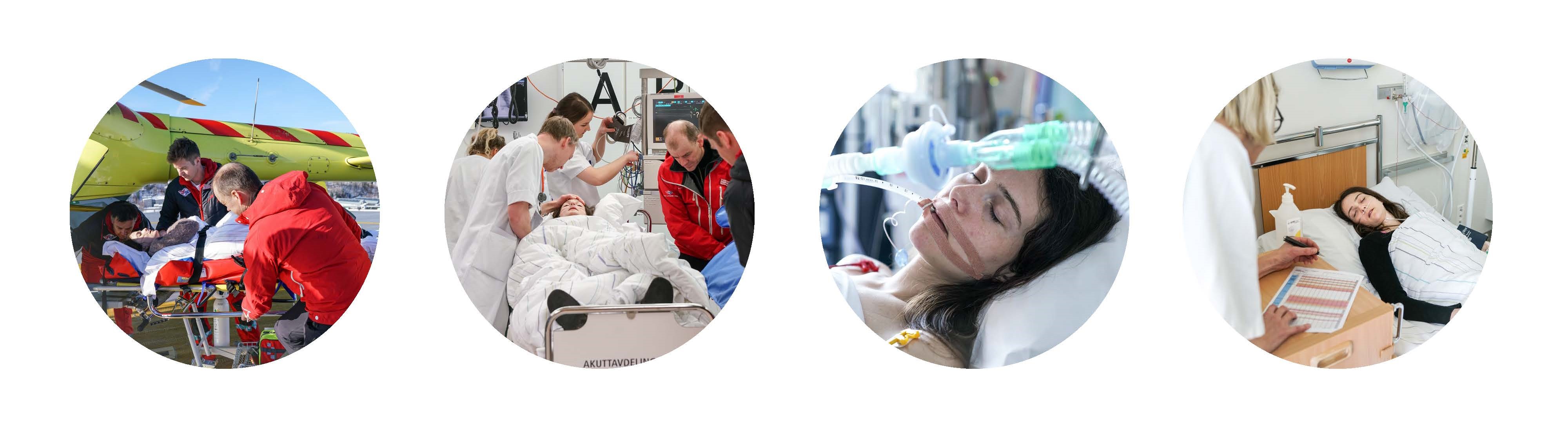 Photo banner with sepsis patient in 4 different stages