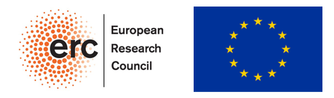 Logo of the European Research Council (ERC) and the European flag side by side.