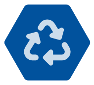 Icon with three arrows in a triangle