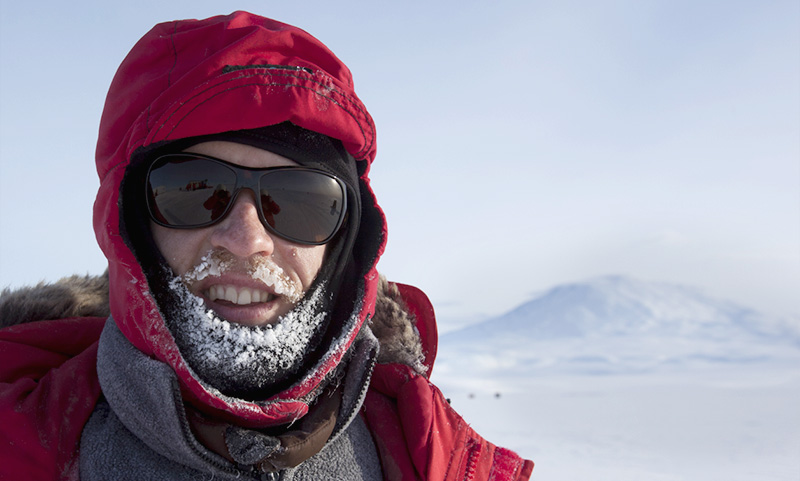Fredrik Jutfelt in cold weather. Photo