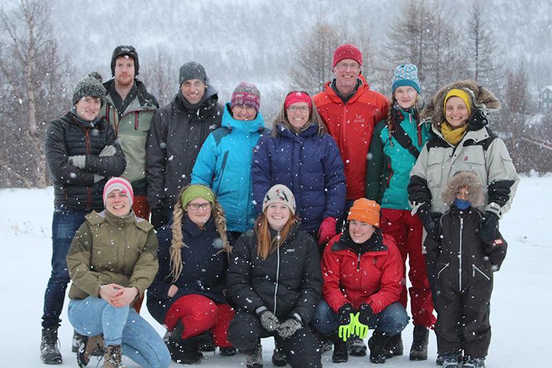 Group photo while it is snowing. Photo