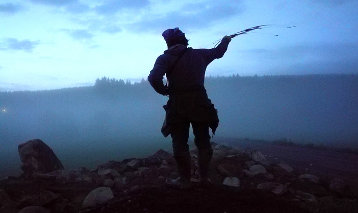 Gathering skin temperature data from wild bats during summer in Norway. Photo.