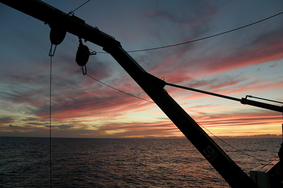 Sunset with a view from a boat