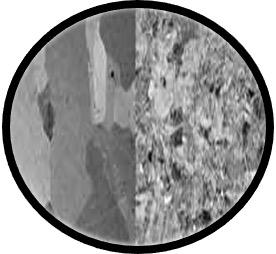 Microscopic photo. Metallic microstructure