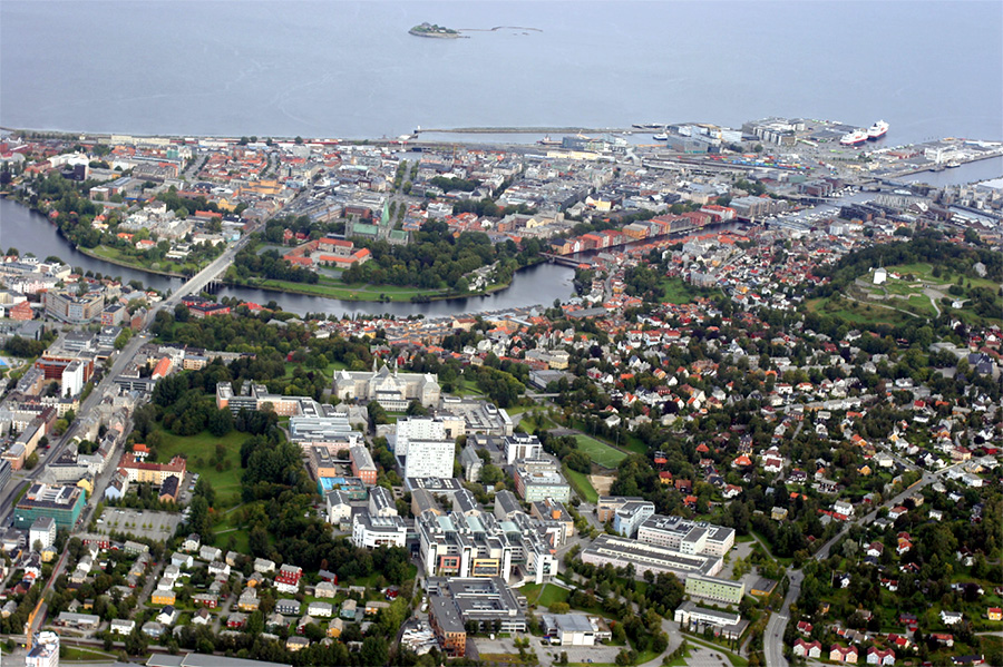 Aerial view of Trondheim. Photo