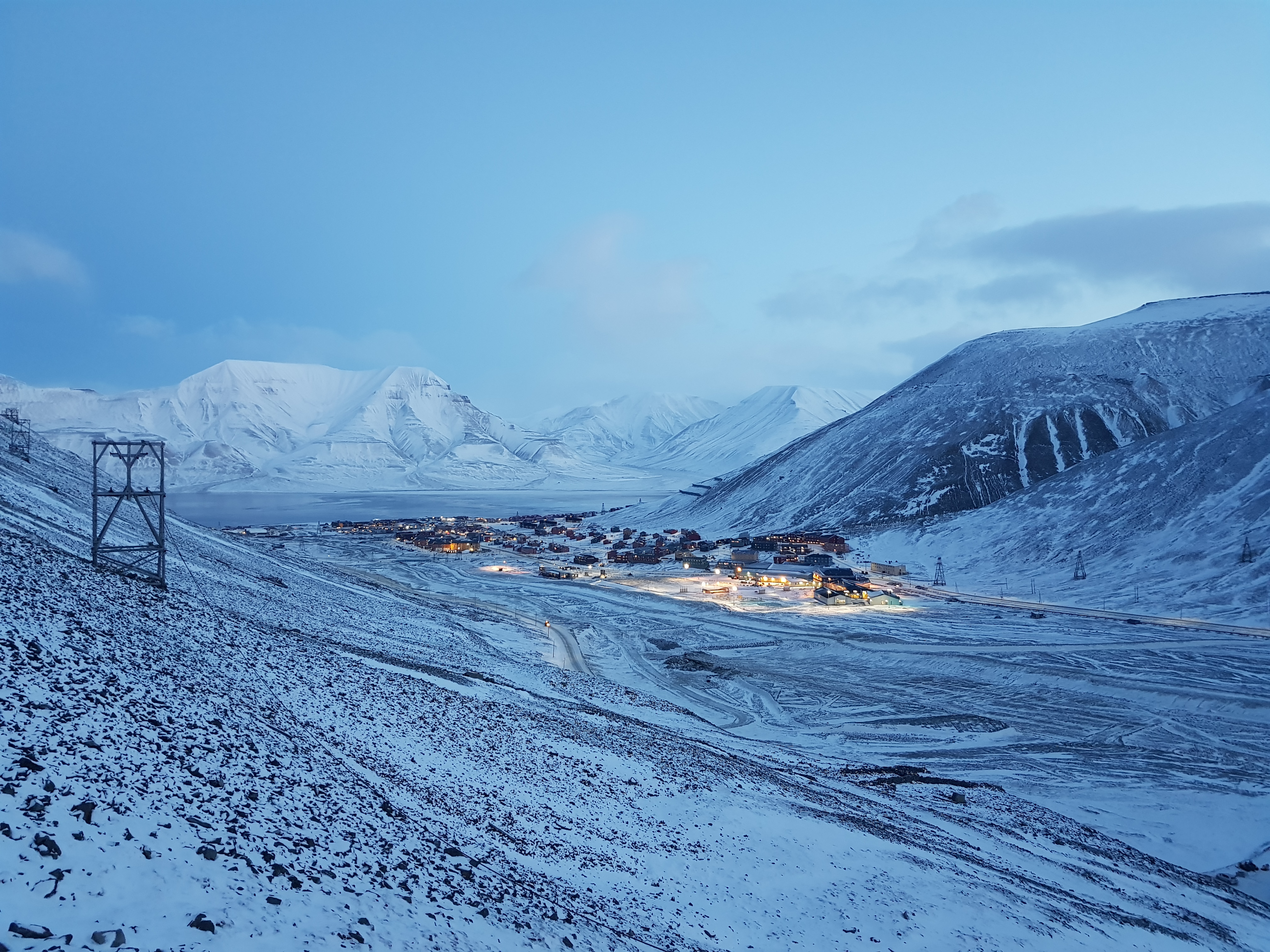 Longyearbyen in the winter. Photo