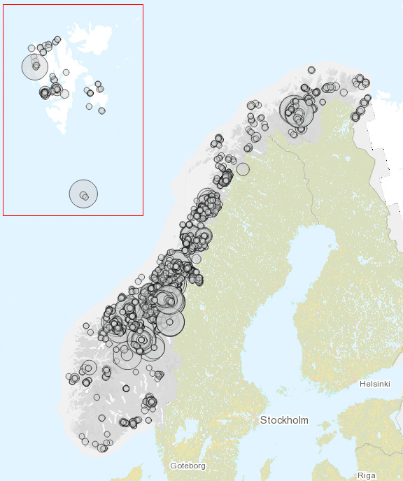 Records documented by specimens of Chironomidae in Norway.