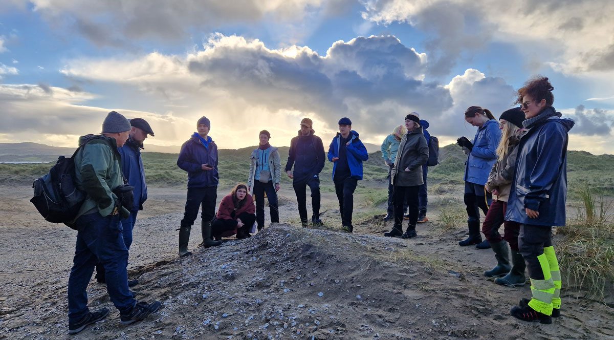 A group of people at an excursion. Photo
